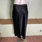 Alexander Wang T by  Satin‎ Midi Skirt Black Raw Hem Womens Medium Photo 1