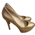 JOAN & DAVID Danicolette Gold Pump Stiletto Platform Dress Shoe Size 8.5 Photo 2