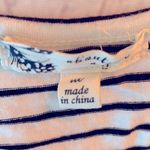 Women’s Striped Wrap Front Casual Elastic Waist Short Romper 3/4 Sleeve White Size M Photo 4