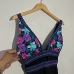 NWOT‎ Swimsuits for All Plunge One Piece Swimsuit in Floral Garden Size 12 Black Photo 6