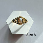 Size 8 Victorian pearl gold ring size 8 with engraving details Photo 1
