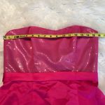 Alfred Angelo  strapless fuchsia party bridal dress size 10 sequins Barbie Prom Photo 5