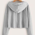 SheIn Letter Graphic Heather Grey Hoodie Photo 1