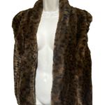 Investments Faux Fur leopard animal print vest women size L Photo 1