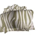 easel Wide Leg Abstract Zebra Ruffled Flutter Sleeve Sage White Jumpsuit S NWT Photo 9