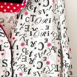 Victoria's Secret White, Black, and Red Snowflake Flannel Pajama Shirt Photo 2