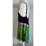 Women’s Tie Dye Spaghetti Strap Dress/top MEDIUM Green Photo 5
