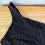 Madewell Ribbed One-Shoulder Longline Bikini Top Black Size Small Photo 3