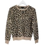 J.Crew Merino Wool Leopard Print Crewneck Sweater Brown Tan Women’s Size Small Photo 2