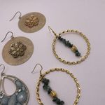 Lot Of 3 Costume Jewelry Dangle Drop Costume Earrings Pierced Mix Gold Tone Photo 7