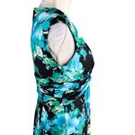 Jones Studio Dress Blue Green Floral 8 V-Neck Sleeveless Side Zip New Photo 11