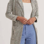 Marine layer  Women's Birdseye Collared Cardigan-Black/White Contrast Med Photo 0