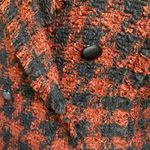 House of Harlow 1960 Tweed Houndstooth Cropped Blazer Rust Black Size M Chic Size M Photo 5