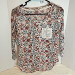 Wallflower Pink and Blue Fitted floral Blouse Size M Photo 0