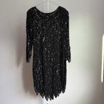 Swee Lo Vintage Dress 100% Silk Sequin Dress Long Sleeve Party Cocktail size S Black Photo 5