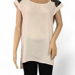 Romeo + Juliet Couture NWT! Ivory sleeveless blouse split hem beaded design size L Photo 1