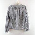 Evereve  Sofia Stripe Long Sleeve Button Down Poplin Blouse Top White Black Small Photo 9