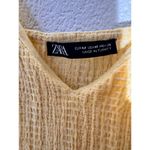 ZARA  Yellow Textured Knit Ruffle Hem Midi Dress - Size M Photo 3