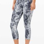 Lululemon Womens Pants Gray Wunder Under Marble Dye Crop Leggings Pull On Size 8 White Photo 2