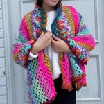 Anthropologie Beautiful handmade crochet colorful shawl  Photo 3
