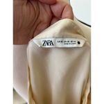 ZARA  Cream Beaded Asymmetric Button Front Blouse Photo 5