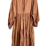 ELF HANDMADE long sleeve Thalia tiered midi dress Orange Size XXL Photo 7