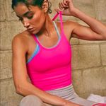 Free People Movement Happiness Runs Long Crop Ribbed Tank in Hot Pink Size M/L Size L Photo 0