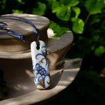 Beautiful Handcrafted‎ Blue/White Porcelain Pendant Necklace Retro Chinese Style White Photo 1
