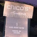 Chico's Travelers Purple Faux Leather Stripe Mesh Zip-Front Jacket Photo 13