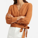 Everlane  Washable Silk Wrap Top Sz 4 Photo 0