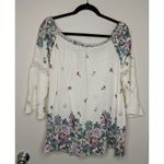 Tassels N Lace OTS Bell Sleeve Top - Size L - NWOT Photo 5