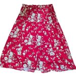 Sag Harbor Vintage 90s Floral Prairie Midi Skirt Cottagecore Button Front Red Size XL Photo 0