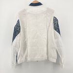 Escada Sport White Linen Lace Bomber Jacket Zip Up Black Collar‎ Size 44 L/XL Size L Photo 6