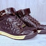 Coach Rare Vintage  Sneakers shoes Black Nanette High Top tennis shoes 8 quilted Photo 1