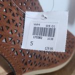 American Eagle Brown Sling Back Open Toe Block Heel Shoes NWT Size 5 Wide Photo 8