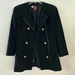 Anne Klein Vintage  Double Breasted Womens Blazer 100%‎ Wool Black Size 8 Photo 0
