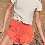 Free People Movement Boho Athleisure High Rise Coral Ruffled Layering Shorts L Photo 1