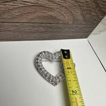 Rhinestone Heart Wreath With Bow Christmas Holiday Brooch Pin Silver Tone NWOT Photo 2