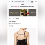 Free People  Girl Glitter Mini Slip Embellished Black Dress Medium Photo 2