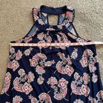 Three Pink Hearts  Navy Blue Paisley Floral Mini Dress | Size XL JUNIORS Photo 6