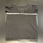 Loft  Women's Sparkle Bow Cozy Puff Sleeve Sweatshirt size XS Photo 7