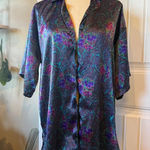 Victoria's Secret  Paisley Satin Kimono Robe Shirt Nightgown Size S Photo 0