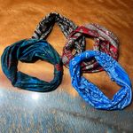 None NWOT Large Bohemian style Wide Head bands set of 4 red blue multicolor Photo 9