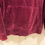 Forever 21 Red Maroon velvour velvet pullover hoodie sweater size small Photo 2
