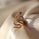 Boutique Spiral Snake Ring With Eyes Adjustable 5-9 Photo 0