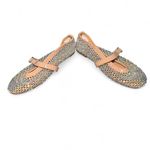 Bamboo  Sparkly Mesh Mary Jane Flats Women’s Size 11M Nude Beige Rhinestone Balle Photo 7