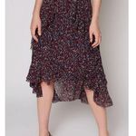 Joie  Silk Red White and Blue Ruffled Skirt Size 4 Photo 1