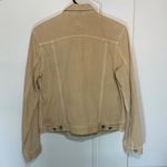 Gap Icon Denim Jacket 100% Cotton Tan Beige Raffia Womens Medium Photo 4