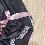 Y2K Black and Pink Satin Lace Lingerie Set Photo 1