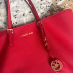 Michael Kors  Jet Set Travel Large Saffiano Leather Tote Bag Cherry Red Photo 1